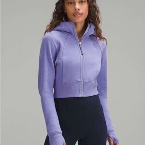 Lululemon athletica Scuba Full Zip Cropped Hoodie Size 6 in Dark Lavender